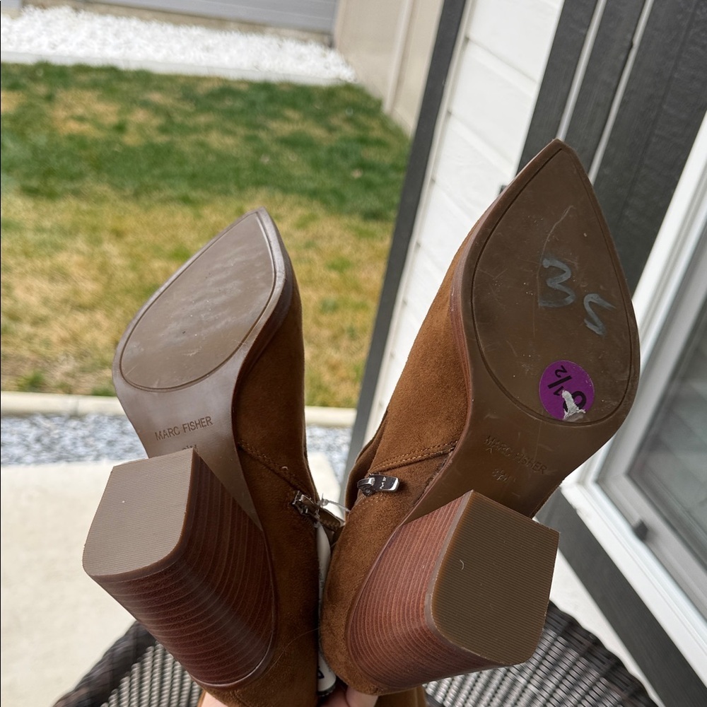 Marc Fisher Tan Suede Heeled over the knee Boots - Picture 3 of 5